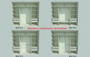 Шкаф-купе 2450 серии NEW CLASSIC K6Z+K1+K6+B22+PL2 (по 2 ящика лев/прав+1 штанга+1 полка) профиль «Капучино» в Нижневартовске - niznevartovsk.ok-mebel.com | фото 6