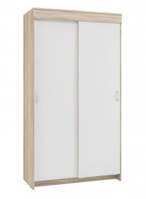 Шкаф-купе Бассо 1.0 (Дуб Сонома/Белый) 2 двери 2 зеркальные вставки в Нижневартовске - niznevartovsk.ok-mebel.com | фото 3