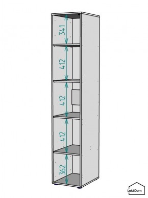 Шкаф Linnea MHR-1-2 2050х400х510 (ДВ-М 11.1.25) в Нижневартовске - niznevartovsk.ok-mebel.com | фото 3
