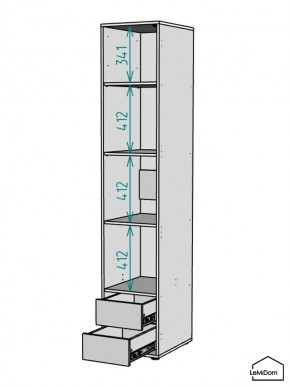 Шкаф Linnea MHR-1-4 2050х400х510 (Графит-М 11.1.25) в Нижневартовске - niznevartovsk.ok-mebel.com | фото 3
