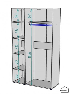 Шкаф Linnea MHR-3-1 2050х1200х510 (ДВ-М 11.1.25) в Нижневартовске - niznevartovsk.ok-mebel.com | фото 3