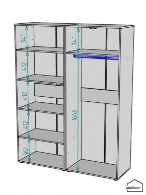 Шкаф Linnea MHR-4PO-1 2050х1600х510 (Белый-М 11.1.2) в Нижневартовске - niznevartovsk.ok-mebel.com | фото 3