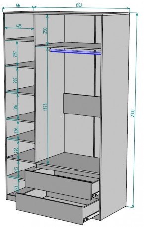 Шкаф Мальта H216 в Нижневартовске - niznevartovsk.ok-mebel.com | фото 2