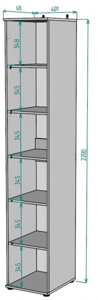 Шкаф Ольга H59 в Нижневартовске - niznevartovsk.ok-mebel.com | фото 2