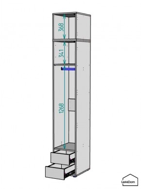 Шкаф с антресолью Linnea MHR-1A-3 2450х400х510 (ДВ-М 11.1.25) в Нижневартовске - niznevartovsk.ok-mebel.com | фото 3