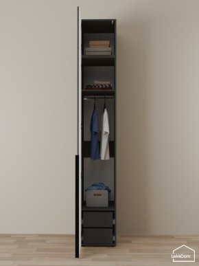 Шкаф с антресолью Linnea MHR-1A-3 2450х400х510 (Графит-М 11.1.25) в Нижневартовске - niznevartovsk.ok-mebel.com | фото 6