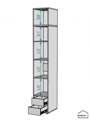 Шкаф с антресолью Linnea MHR-1A-4 2450х400х510 (ДВ-М 11.1.25) в Нижневартовске - niznevartovsk.ok-mebel.com | фото 3