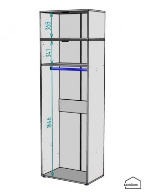 Шкаф с антресолью Linnea MHR-2A-1 2450х800х510 (Графит-М 11.1.25) в Нижневартовске - niznevartovsk.ok-mebel.com | фото 3