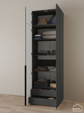 Шкаф с антресолью Linnea MHR-2A-3 2450х800х510 (Графит-М 11.1.25) в Нижневартовске - niznevartovsk.ok-mebel.com | фото 6