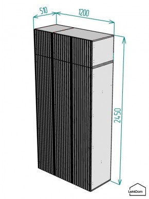 Шкаф с антресолью Linnea MHR-3POA-1 2450х1200х510 (Белый-М 11.1.2) в Нижневартовске - niznevartovsk.ok-mebel.com | фото 2