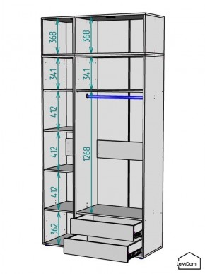 Шкаф с антресолью Linnea MHR-3POA-2 2450х1200х510 (Белый-М 11.1.2) в Нижневартовске - niznevartovsk.ok-mebel.com | фото 3