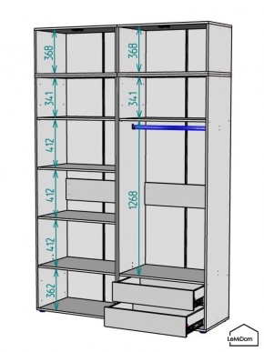 Шкаф с антресолью Linnea MHR-4A-2 2450х1600х510 (Белый-М 11.1.2) в Нижневартовске - niznevartovsk.ok-mebel.com | фото 2