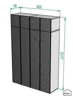 Шкаф с антресолью Linnea MHR-4POA-1 2450х1600х510 (Белый-М 11.1.2) в Нижневартовске - niznevartovsk.ok-mebel.com | фото 2