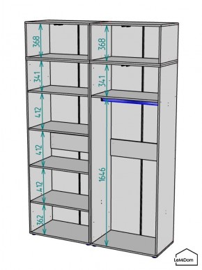 Шкаф с антресолью Linnea MHR-4POA-1 2450х1600х510 (Белый-М 11.1.2) в Нижневартовске - niznevartovsk.ok-mebel.com | фото 3