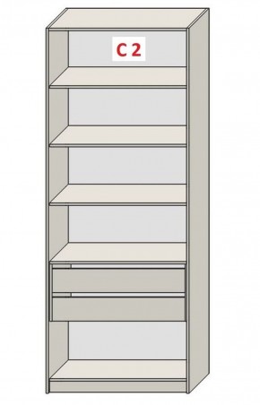 Шкаф СТАНДАРТ С1 без ящика серия "ГЕСТИЯ" (Бежевый песок/Дуб Небраска натуральный ) 800*520*2300 в Нижневартовске - niznevartovsk.ok-mebel.com | фото 6