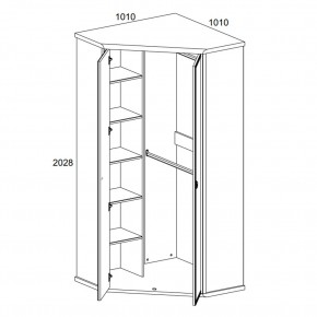 Шкаф угловой 2D, MAGELLAN, цвет Сосна винтаж в Нижневартовске - niznevartovsk.ok-mebel.com | фото 2