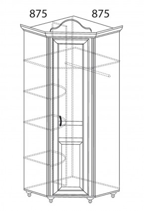 Шкаф угловой №562 "Алиса" (угол 875*875) в Нижневартовске - niznevartovsk.ok-mebel.com | фото 2