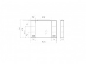 Шкаф-зеркало Cube 100 Эл. Домино (DC5013HZ) в Нижневартовске - niznevartovsk.ok-mebel.com | фото 2