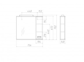 Шкаф-зеркало Cube 75 Эл. Правый Домино (DC5009HZ) в Нижневартовске - niznevartovsk.ok-mebel.com | фото 3