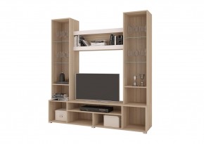 Стенка АНТАЛИЯ 2 (Сонома/Белый софт) в Нижневартовске - niznevartovsk.ok-mebel.com | фото 2