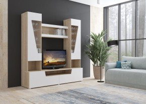 Стенка АНТАЛИЯ 2 (Сонома/Белый софт) в Нижневартовске - niznevartovsk.ok-mebel.com | фото 3