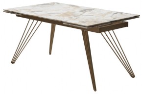 Стол ACERRA NEW 160 GLOSS GRAND JADE SOLID CERAMIC/ каркас цвета шампань, ®DISAUR в Нижневартовске - niznevartovsk.ok-mebel.com | фото 2