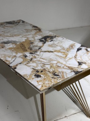 Стол ACERRA NEW 160 GLOSS GRAND JADE SOLID CERAMIC/ каркас цвета шампань, ®DISAUR в Нижневартовске - niznevartovsk.ok-mebel.com | фото 5