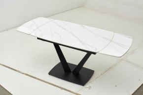 Стол ALATRI 120 MATT WHITE MARBLE SOLID CERAMIC / BLACK, ®DISAUR в Нижневартовске - niznevartovsk.ok-mebel.com | фото