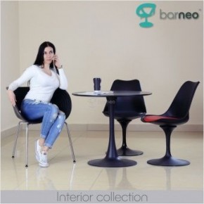 Стол Barneo T-3 Tulip style (RAL9017 черный, D90) в Нижневартовске - niznevartovsk.ok-mebel.com | фото 2