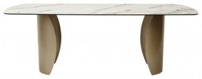 Стол BRONTE 220 KL-188 Контрастный мрамор матовый, итальянская керамика/ Шампань, ®DISAUR в Нижневартовске - niznevartovsk.ok-mebel.com | фото 2