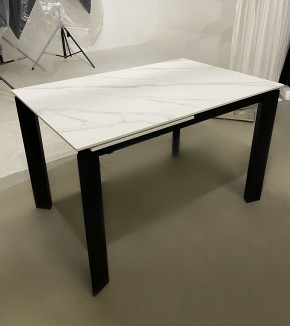 Стол CORNER 120 MATT WHITE MARBLE SOLID CERAMIC / BLACK, ®DISAUR в Нижневартовске - niznevartovsk.ok-mebel.com | фото 2