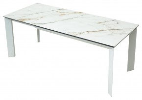 Стол CREMONA 160 KL-188 Контрастный мрамор / белый каркас, ®DISAUR в Нижневартовске - niznevartovsk.ok-mebel.com | фото 2
