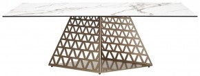 Стол ENNA 220 KL-188 Контрастный мрамор матовый, итальянская керамика/ каркас цвета шампань, ®DISAUR в Нижневартовске - niznevartovsk.ok-mebel.com | фото 10