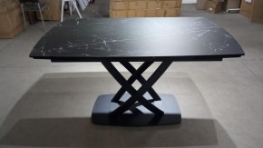 Стол FOGGIA 140 KL-116 Черный мрамор матовый, итальянская керамика/ черный каркас, ®DISAUR в Нижневартовске - niznevartovsk.ok-mebel.com | фото 2