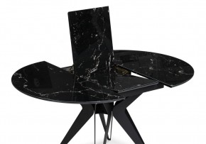 Стол стеклянный Рикла 110(150)х110х76 черный мрамор / черный в Нижневартовске - niznevartovsk.ok-mebel.com | фото 4