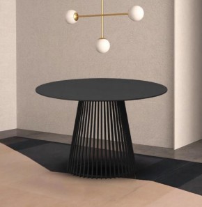 Стол TERNI 120 MATT BLACK MARBLE SOLID CERAMIC Черный мрамор матовый, керамика /Черн.каркас, ®DISAUR в Нижневартовске - niznevartovsk.ok-mebel.com | фото 2