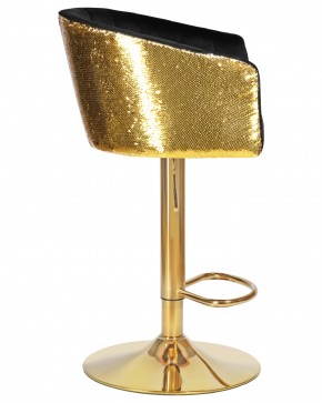Стул барный DOBRIN DARCY GOLD SHINY, черный велюр с золотыми пайетками в Нижневартовске - niznevartovsk.ok-mebel.com | фото 3