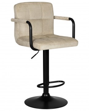Стул барный DOBRIN KRUGER ARM BLACK, бежевый вельвет (LAR-E2041-04) в Нижневартовске - niznevartovsk.ok-mebel.com | фото