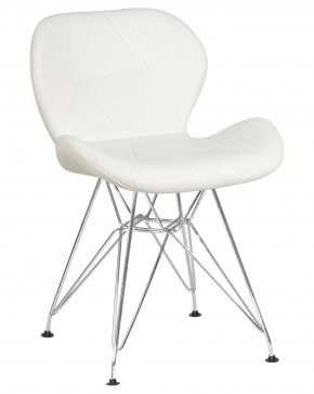 Стул обеденный DOBRIN BUTTERFLY CHROME, ножки хром, цвет белый в Нижневартовске - niznevartovsk.ok-mebel.com | фото