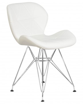 Стул обеденный DOBRIN BUTTERFLY CHROME, ножки хром, цвет белый в Нижневартовске - niznevartovsk.ok-mebel.com | фото 2