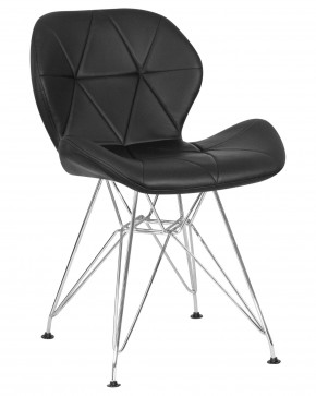 Стул обеденный DOBRIN BUTTERFLY CHROME, ножки хром, цвет чёрный в Нижневартовске - niznevartovsk.ok-mebel.com | фото