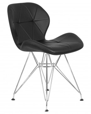 Стул обеденный DOBRIN BUTTERFLY CHROME, ножки хром, цвет чёрный в Нижневартовске - niznevartovsk.ok-mebel.com | фото 2