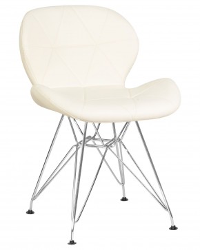 Стул обеденный DOBRIN BUTTERFLY CHROME, ножки хром, цвет кремовый в Нижневартовске - niznevartovsk.ok-mebel.com | фото