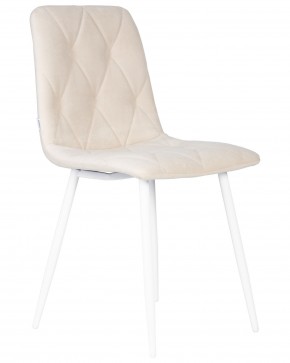 Стул обеденный DOBRIN CHILLY ROMBO, Бежевый Simple 44, основание белое в Нижневартовске - niznevartovsk.ok-mebel.com | фото 2