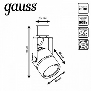 Светильник на штанге Gauss Track Light TR003 в Нижневартовске - niznevartovsk.ok-mebel.com | фото 6
