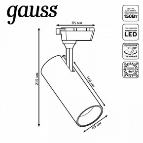 Светильник на штанге Gauss Track Light TR062 в Нижневартовске - niznevartovsk.ok-mebel.com | фото 5