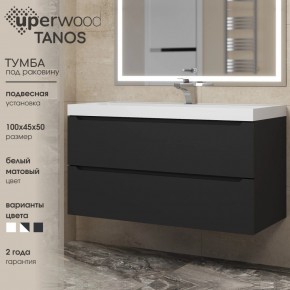 Тумба под раковину Uperwood Tanos 100 см, подвесная, черная матовая в Нижневартовске - niznevartovsk.ok-mebel.com | фото 3