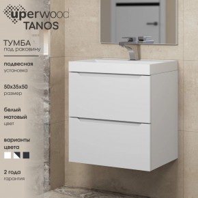 Тумба под раковину Uperwood Tanos 50 см, подвесная, белая матовая в Нижневартовске - niznevartovsk.ok-mebel.com | фото 6