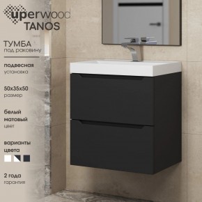 Тумба под раковину Uperwood Tanos 50 см, подвесная, черная матовая в Нижневартовске - niznevartovsk.ok-mebel.com | фото 4