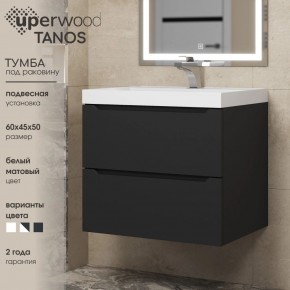 Тумба под раковину Uperwood Tanos 60 см, подвесная, черная матовая в Нижневартовске - niznevartovsk.ok-mebel.com | фото 3